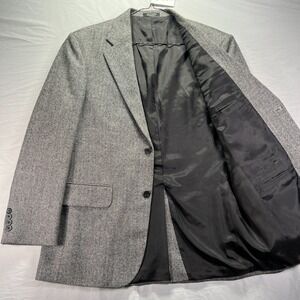 John Ashford Blazer Mens 40R Wool Herringbone Lambswool Vent Classic Two Button
